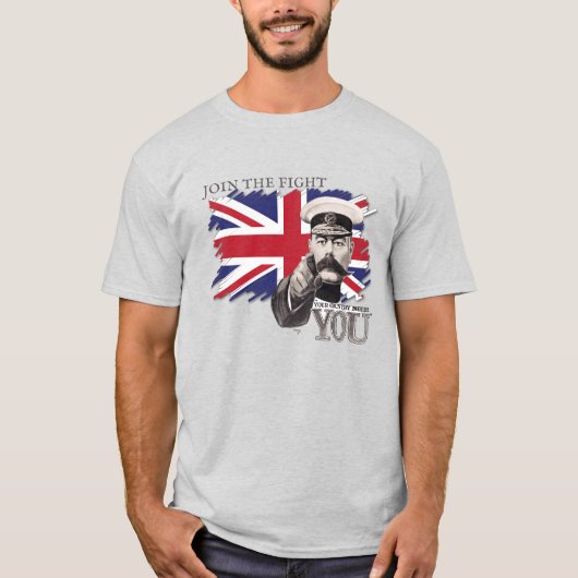 British Union Jack Mannen Basic T-shirt (Voorkant)
