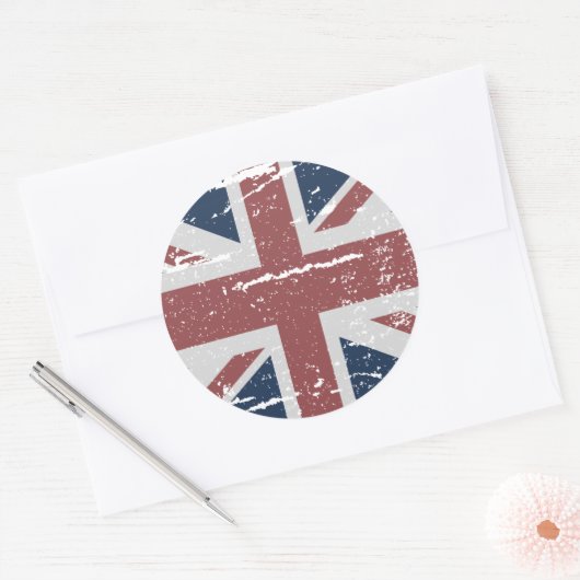 BRITISH UNION JACK RONDE STICKER (Envelop)