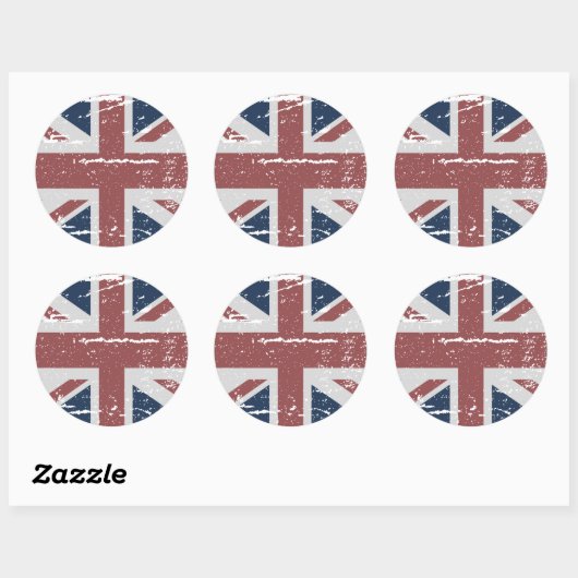 BRITISH UNION JACK RONDE STICKER (Vel)