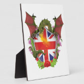 British Union Jack Shield and Dragon Fotoplaat (Zijkant)