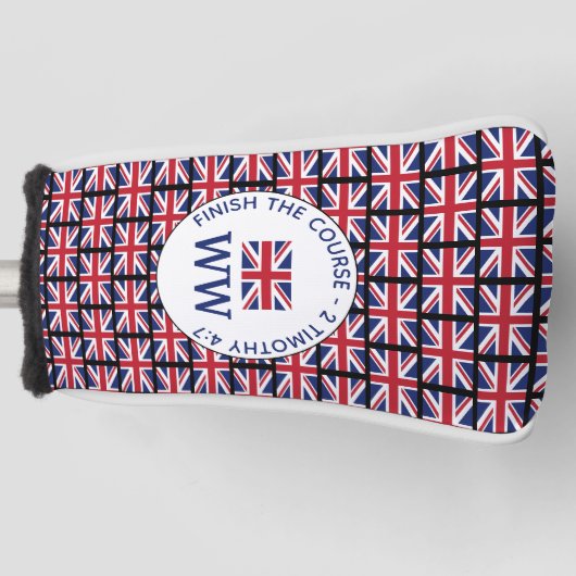 British Union Jack UK MONOGRAM Putter Golfheadcover (Voorkant)