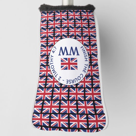 British Union Jack UK MONOGRAM Putter Golfheadcover (Draai 90)