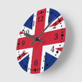 British Union Jack Wall Clock Ronde Klok (Hoek)