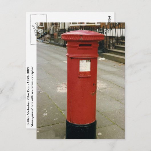 British Victoriaans Pillar Box Briefkaart (Voorkant / Achterkant)