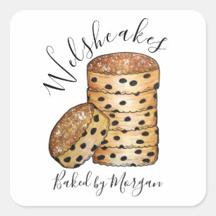British Welsh Cakes Welshcakes Homemade van Vierkante Sticker