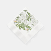BRITISH WHITE FLORAL WATERVERF ART NAPKINS SERVET (Hoek)