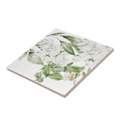 BRITISH WHITE FLORAL WATERVERF ART STONE COASTE TEGELTJE (Zijkant)