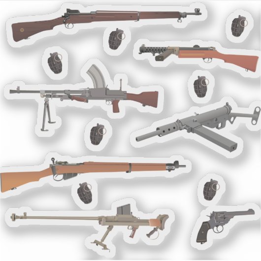 British WW2 Weapons Sticker (Voorkant)