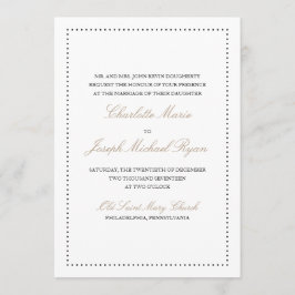 Britney: Classic Wedding Invitation (Zwarte rand) Kaart