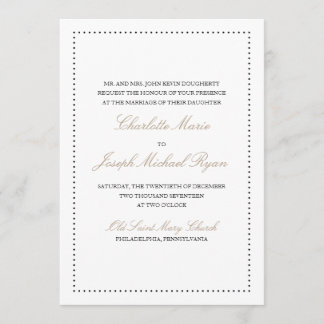 Britney: Classic Wedding Invitation (Zwarte rand) Kaart