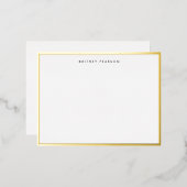 Britney Gold Foil Border Gepersonaliseerde briefpa Folie Uitnodiging Briefkaart (Voorkant / Achterkant)