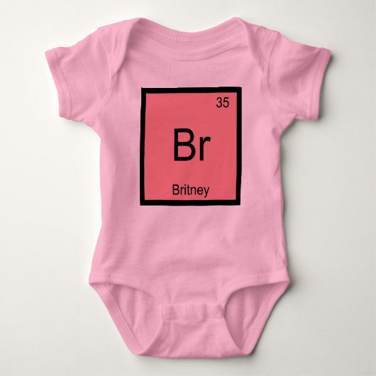 Britney Name Chemistry Element Periodic Table Romper (Voorkant)