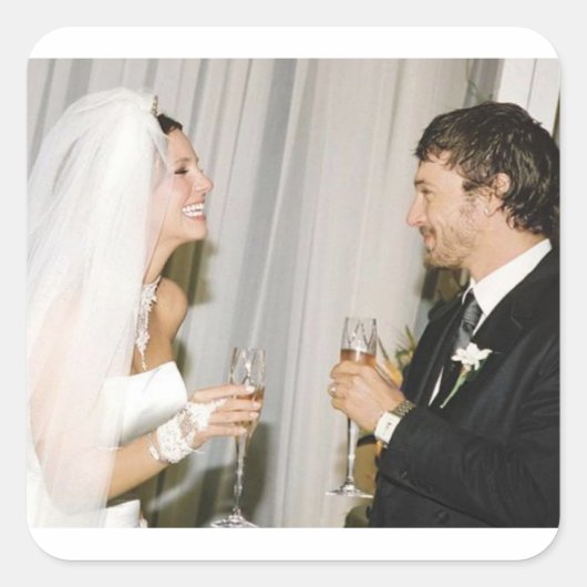 Britney Spears en Kevin Federline Wedding Vierkante Sticker (Voorkant)
