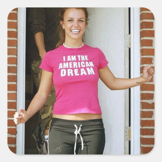 Britney Vierkante Sticker (Voorkant)