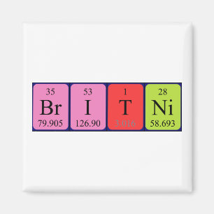 Britni periodieke table name magnet