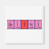 Britni periodieke table name magnet (Voorkant)