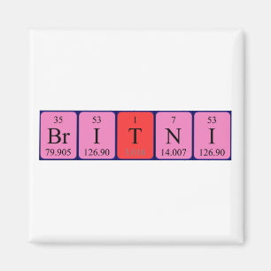 Britni periodieke table name magnet