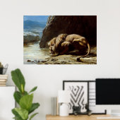 Briton Riviere: De koning Drink, 1881, Lion Poster (Thuiskantoor)