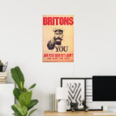 BRITONS! Lord Kitchener wil je! Samenvoeging leger Poster (Thuiskantoor)