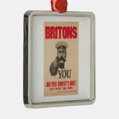 Britons Lord Kitchener wil je WWI Propaganda Metalen Ornament (Rechts)