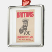 Britons Lord Kitchener wil je WWI Propaganda Metalen Ornament (Links)