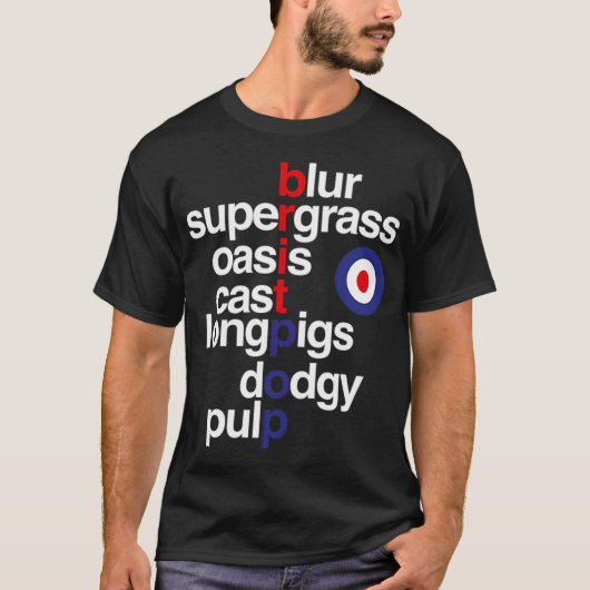 Britpop Bands T-shirt (Voorkant)