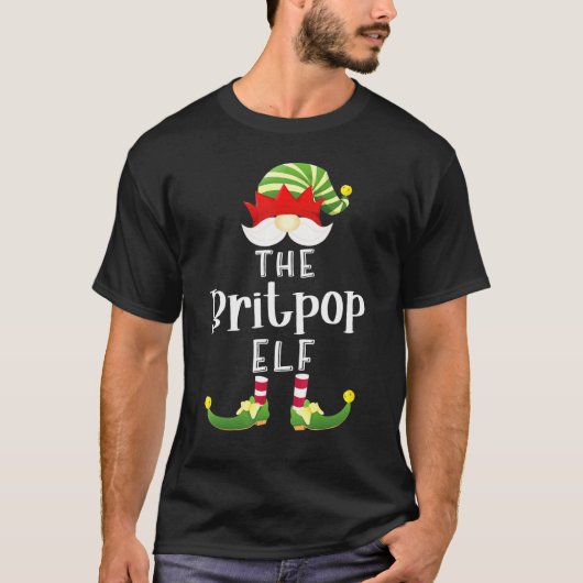 Britpop Elf Group Kerstmis Pajama Partij T-shirt (Voorkant)