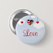 Brits Amerikaans Liefdesharten koninklijk huwelijk Ronde Button 5,7 Cm (Voorkant /achterkant)