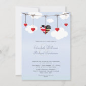 Brits Amerikaans Romantisch Harten Bruiloft Kaart (Voorkant)