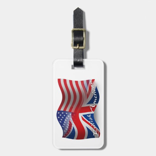 Brits-Amerikaanse golfvlag Bagagelabel (Voorkant verticaal)