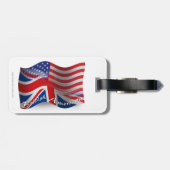 Brits-Amerikaanse golfvlag Bagagelabel (Achterkant horizontaal)