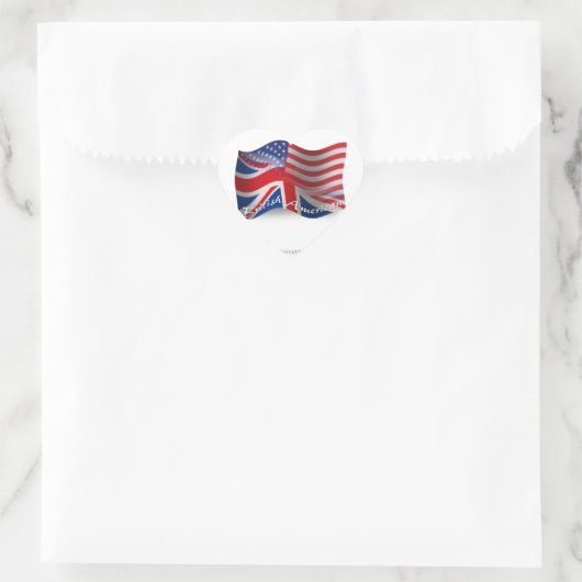 Brits-Amerikaanse golfvlag Hart Sticker (Tas)