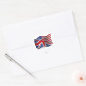 Brits-Amerikaanse golfvlag Hart Sticker (Envelop)
