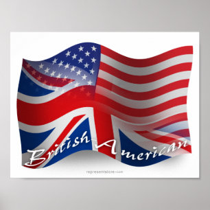 Brits-Amerikaanse golfvlag Poster