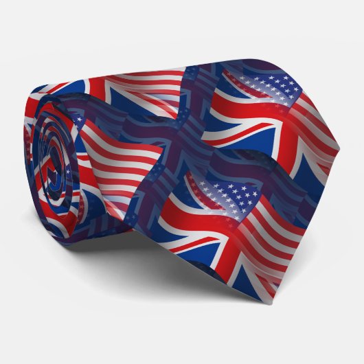 Brits-Amerikaanse golfvlag Stropdas (Opgerold)