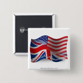 Brits-Amerikaanse golfvlag Vierkante Button 5,1 Cm (Voorkant /achterkant)