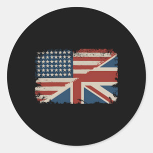 Brits-Amerikaanse vlag - Brits Unievaartuig Ronde Sticker