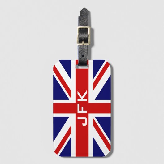 Brits bagagelabel van de vlagnaam van de vlag van  (Voorkant (verticaal))