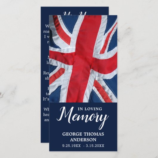 Brits Bladwijzer van de Flag Memorial Prayer (Voorkant / Achterkant)