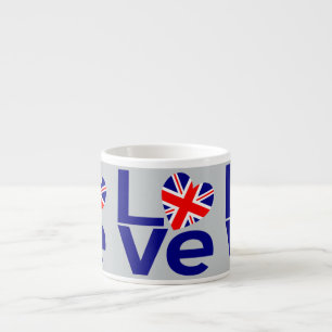 Brits Blauw LIEFDE Britse Vlag Hart Espresso Kop