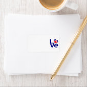 Brits Blauw LIEFDE Britse Vlag Hart Etiket (Insitu)