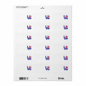Brits Blauw LIEFDE Britse Vlag Hart Etiket (Full Sheet)