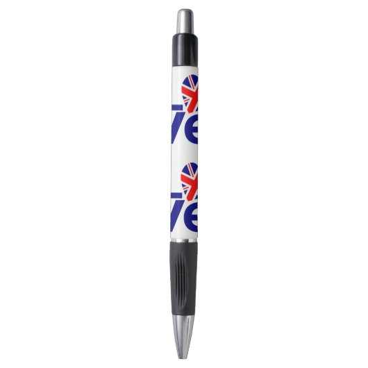 Brits Blauw LIEFDE Getegeld VK Hart Vlag Pen (Voorkant Verticaal)