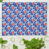 Brits Blauw LIEFDE Getegeld VK Hart Vlag Theedoek (Gevouwen)