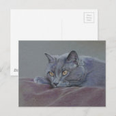 brits blauw schilderij briefkaart (Voorkant / Achterkant)