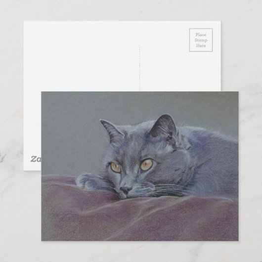 brits blauw schilderij briefkaart (Voorkant / Achterkant)