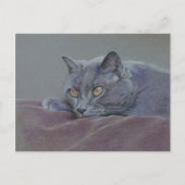 brits blauw schilderij briefkaart (Voorkant)