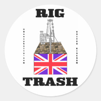 Brits booreiland afval, olieveld afval, Noord-Zee, Ronde Sticker