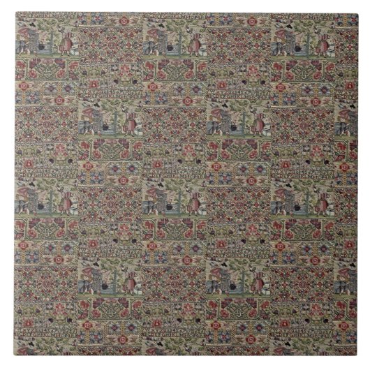  Brits borduurschildpad blauw roze Tegeltje (Voorkant)