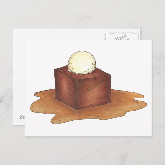 Brits Briefkaart met de "Sticky Toffee Pudding Des (Voorkant / Achterkant)